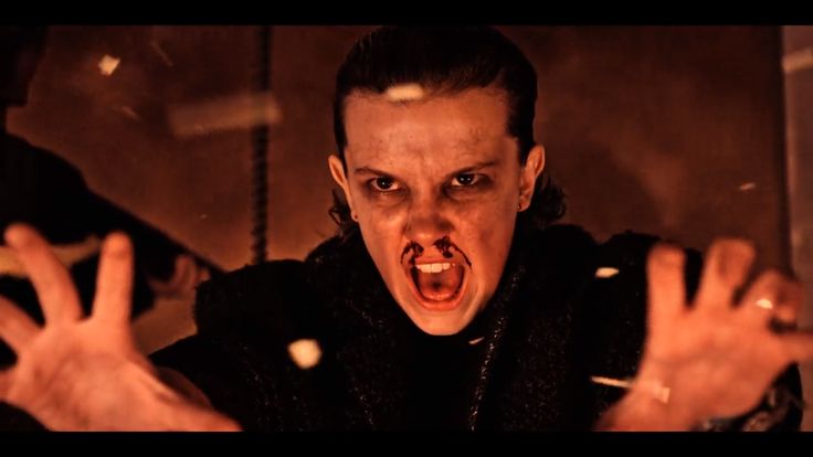 Milly Bobby Brown como Eleven en "Stranger Things" usando sus poderes / Foto: Netflix